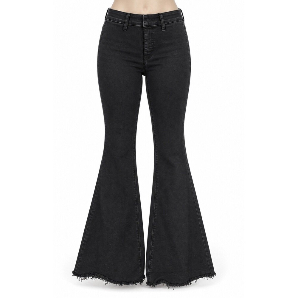 Judy Blue Pull On Super Flare Jeans Womens Size 11/30 Black Stretch Comfort NEW